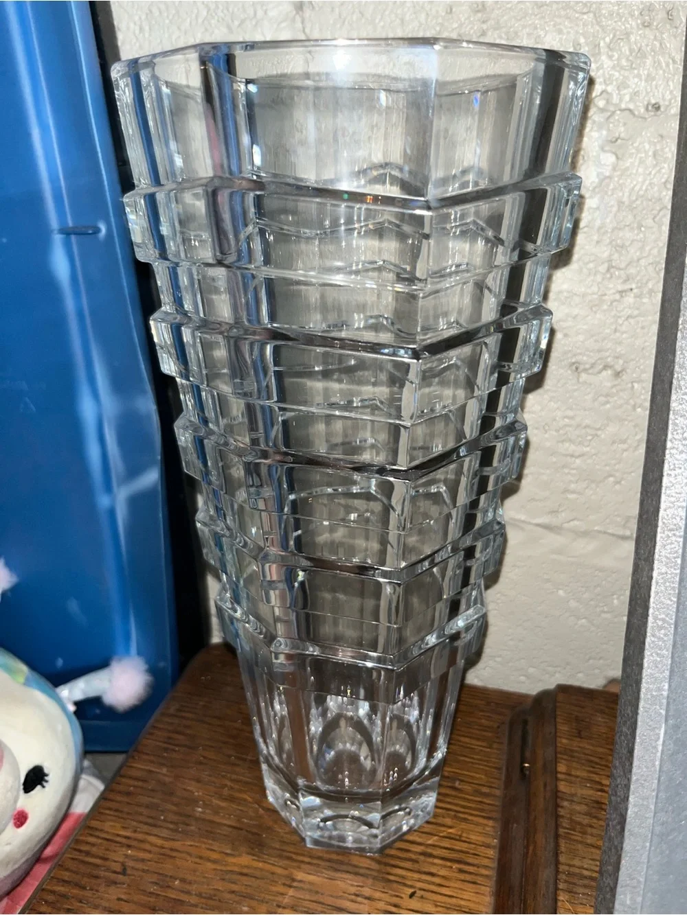 Mikasa Cut Crystal Geometric Aragon Heavy Vase